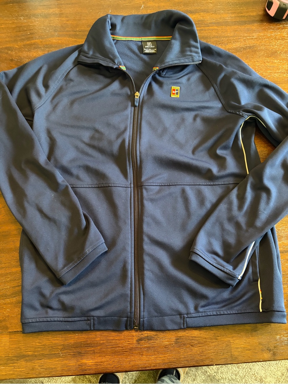 NikeCourt Heritage Men’s Tennis Jacket M Navy Dri-FIT Full Zip Track Jacket